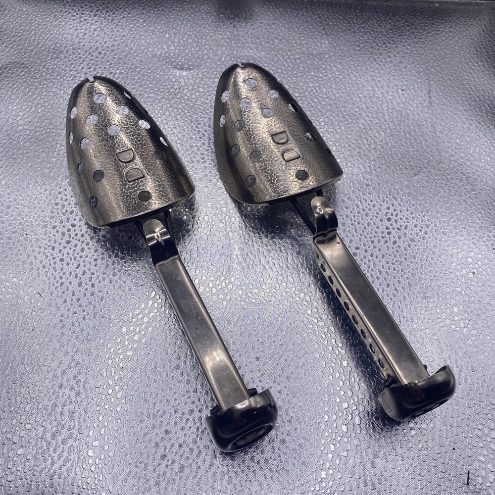 Vintage EKCO Hammered Metal Shoe Tree Shaper Stretcher Adjustable Pair